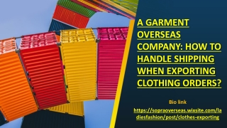 Handle Shipping When Exporting Clothing Orders