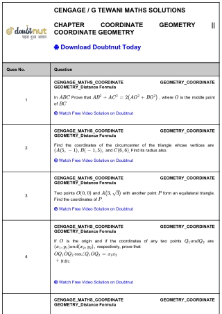 Cengage Maths Solutions Coordinate Geometry