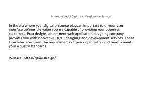 Innovative UX/UI Design and Development Services