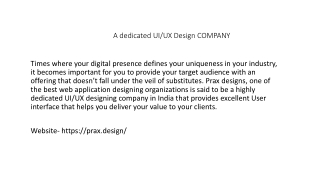 A dedicated UI/UX Design COMPANY