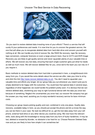 UncoverTheBestServiceInDataRecovering