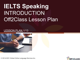 IELTS - Introduction to Speaking - Off2Class Lesson Plan