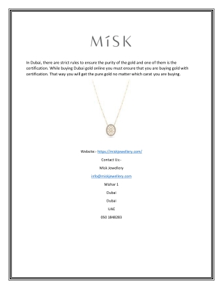 fine jewellery Dubai | miskjewellery.com