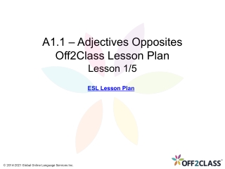 Off2Class Free Adjectives Opposites ESL Lesson Download Part 1