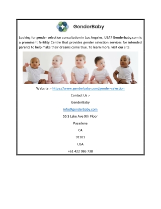 Gender Selection USA | Genderbaby.com