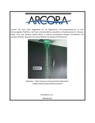 Regendusche Duschkopf| Arcorawasserhahn.de