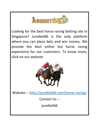 Online Horse Betting Singapore | Junebet66.com