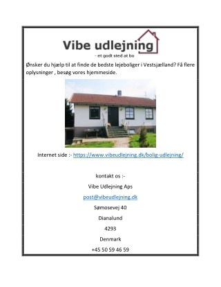 Lejeboliger Vestsjælland | vibeudlejning.dk