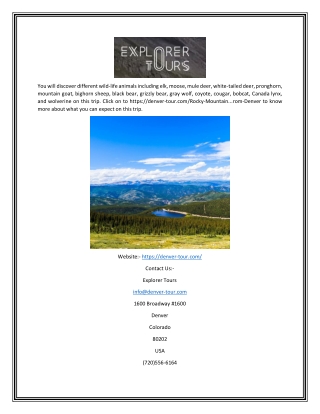 Denver & Colorado Sightseeing Tours | Explorer Tours