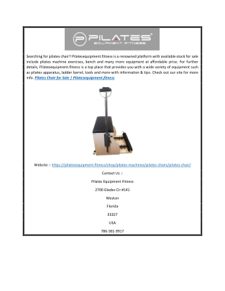 Pilates Chair for Sale | Pilatesequipment.fitness