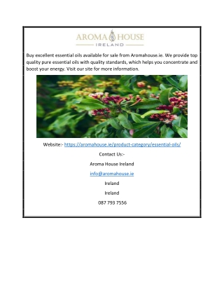 Organic Essential Oils For Sale | Aromahouse.ie