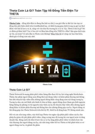 Theta Coin Là Gì? Toàn Tập Về Đồng Tiền Điện Tử THETA