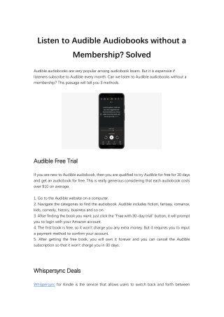Listen to Audible Audiobooks without a Membership? Solved