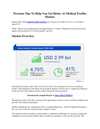 Precious Tips To Help You Get Better At Medical Textiles Market.