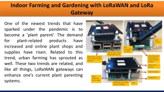 Indoor Farming and Gardening with LoRaWAN and LoRa Gateway