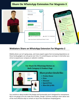 Webiators Share on WhatsApp Extension For Magento 2