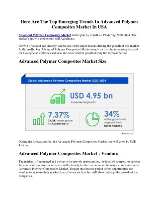 Here Are The Top Emerging Trends In Advanced Polymer Composites Market In USA