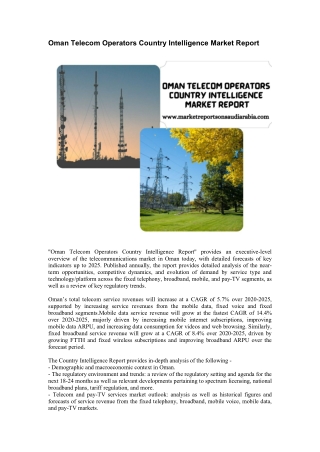 Oman Telecom Operators Country Intelligence Market Report