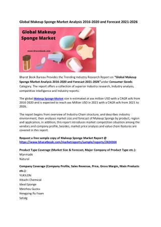 Global Makeup Sponge Market Analysis 2016-2020 and Forecast 2021-2026