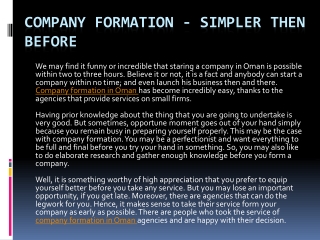 Company Formation - Simpler Then Before