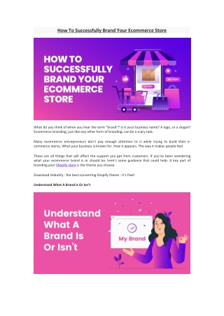 How To Successfully Brand Your Ecommerce Store