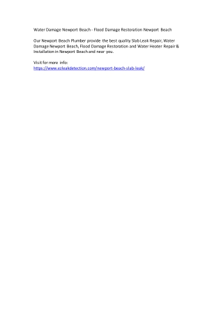 Water Damage Newport Beach - Flood Damage Restoration Newport Beach