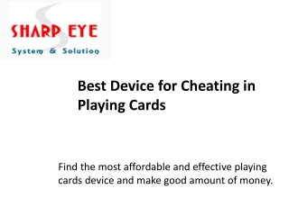 Get the Best Cheating Devices for Playing Cards
