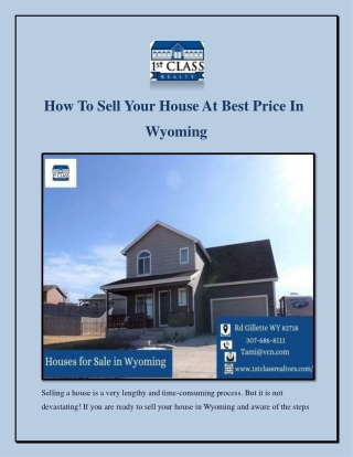 How To Sell Your House At Best Price In Wyoming