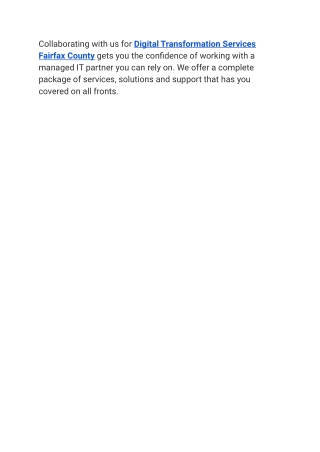 Digital Transformation Services Fairfax County