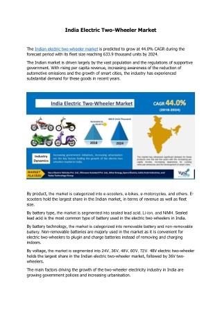 India Electric Two-Wheeler Market