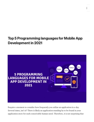 Top 5 Programming Languages for Mobile App Development in 2021