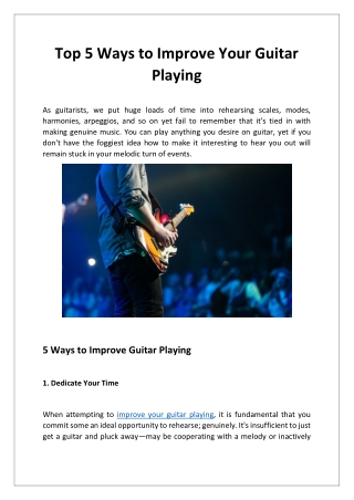 Top 5 Ways to Improve Your Guitar Playing