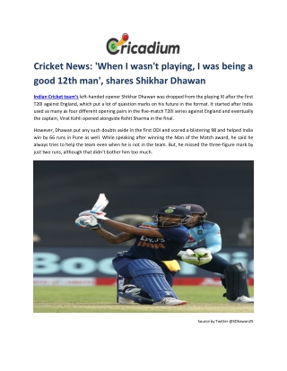 'Shikhar Dhawan's body language was amazing even in bench', reveals Virat Kohli