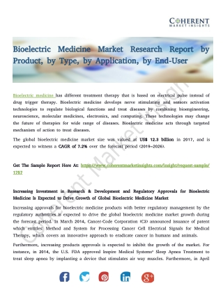 Bioelectric Medicine Market Research Report by Product, by Type, by Application, by End-User