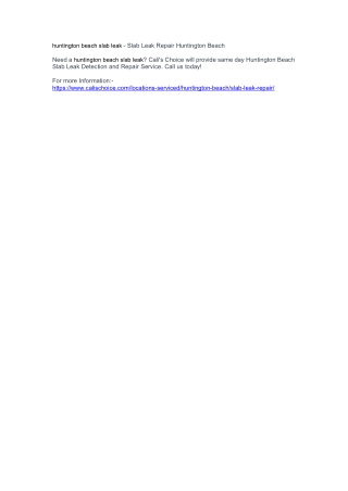 huntington beach slab leak - Slab Leak Repair Huntington Beach