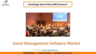 Event Management Software Market size worth $6.5 billion by 2026 - KBV Research