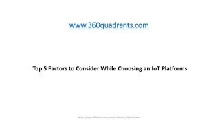 Top 5 Factors to Consider While Choosing an IoT Platforms