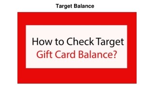 Target Check Balance