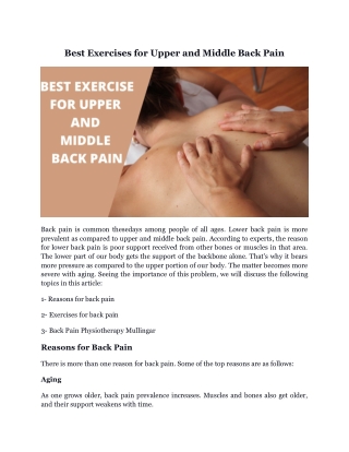 Best Exercises for Upper and Middle Back Pain