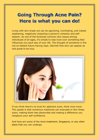 Going Through Acne Pain? Here is what you can do!