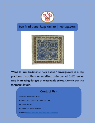 Buy Traditional Rugs Online | Iluvrugs.com