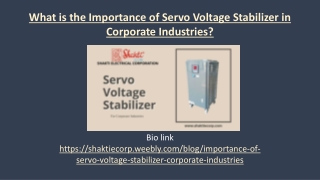 servo voltage stabilizer in corporate industries