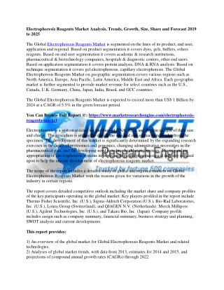 Electrophoresis Reagents Market