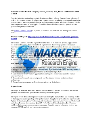 Human Genetics Market