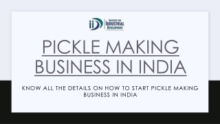 Pickle Making Business In India