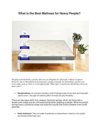 What is the Best Mattress for Heavy People?
