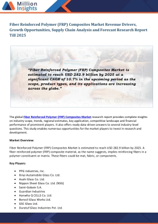 Fiber Reinforced Polymer (FRP) Composites Market