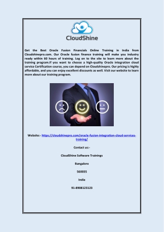 Get Oracle Integration Cloud Service Training | CloudShine