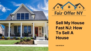 Sell My House Fast Newark NJ | Fair Offer NY