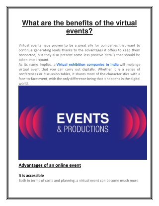 What are the benefits of the virtual events?